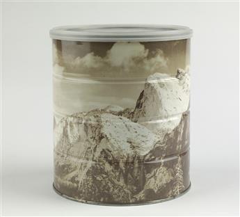 ANSEL ADAMS (1904-1984) Hills Brothers coffee can, with a wraparound image of Adams Winter Morning, Yosemite Valley.